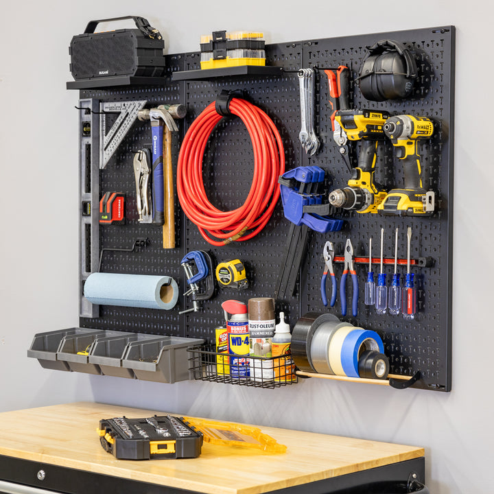 4.25' Steel PRO Pegboard | 23 Attachments | Magnetic Tool Bar