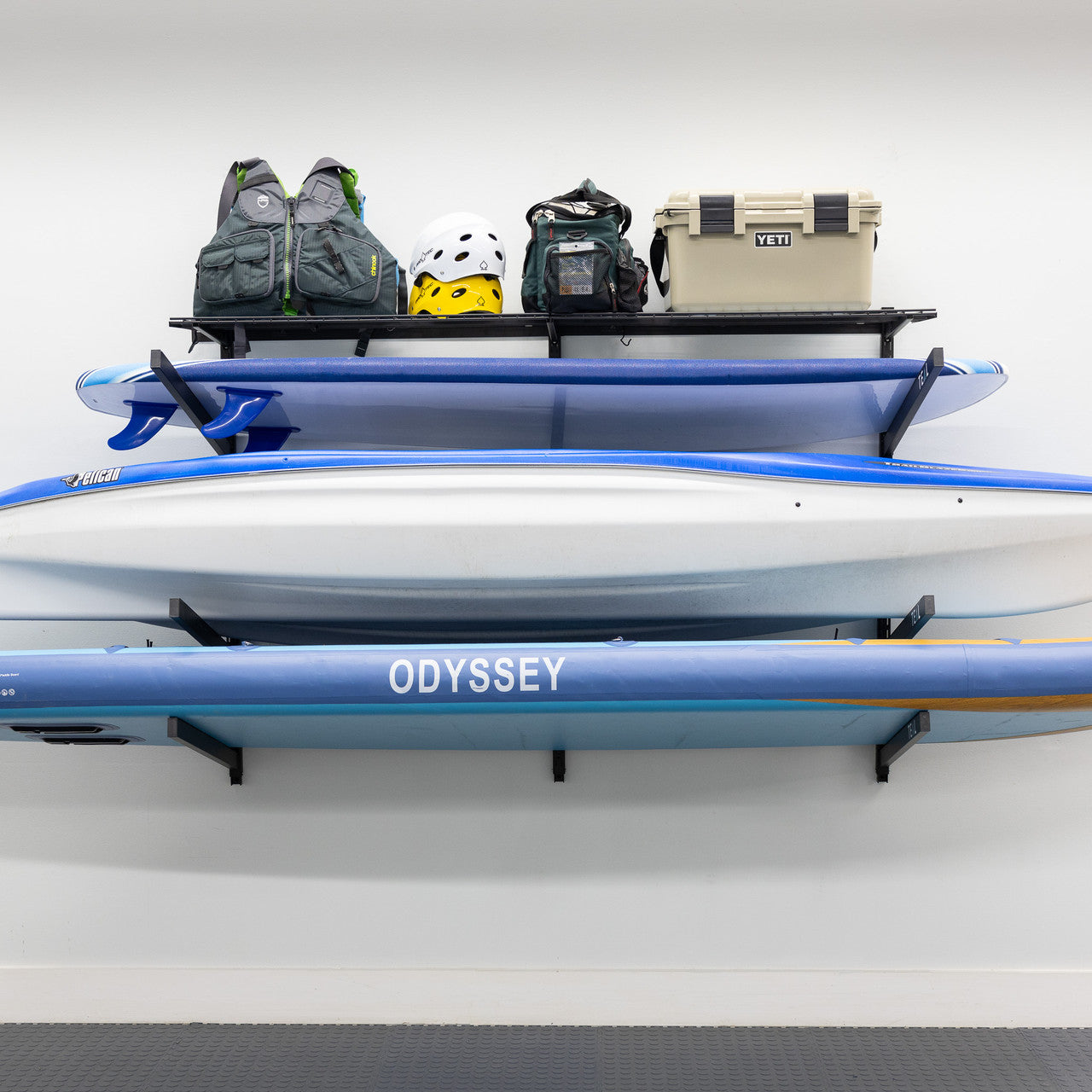 kayak rack with shelf