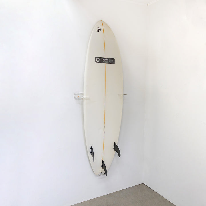 Vertical Surfboard Display Rack | Clear Acrylic Wall Mount