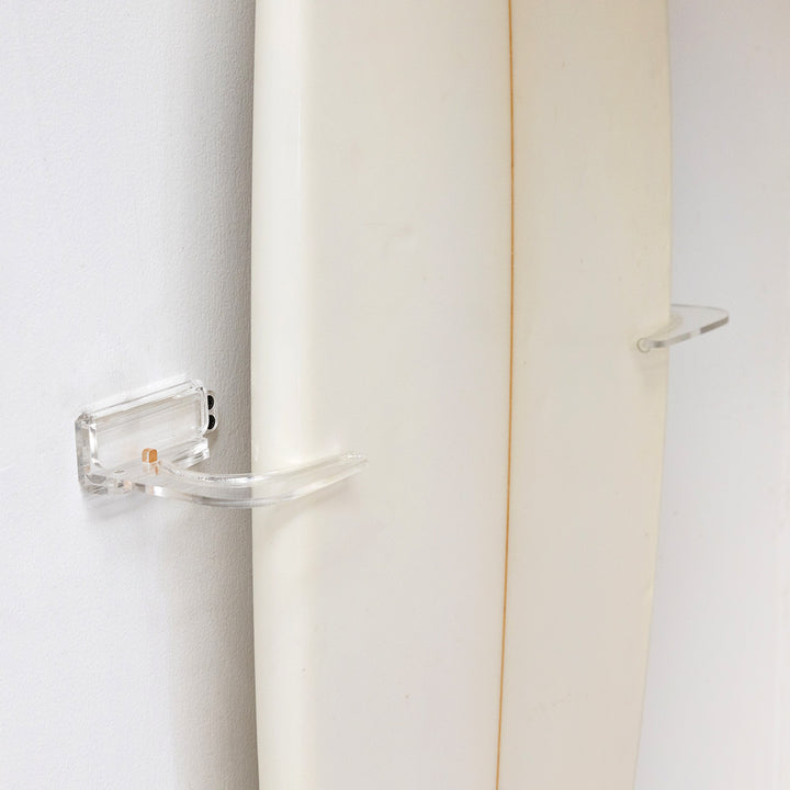 Vertical Surfboard Display Rack | Clear Acrylic Wall Mount