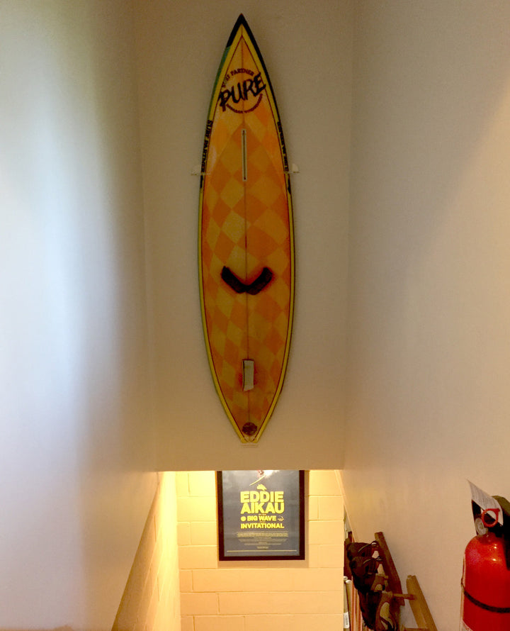 how to hang surfboard on wall