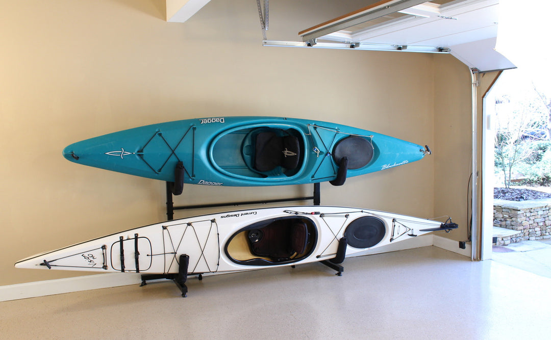 Compact Kayak Storage Rack - 2 Boats Freestanding