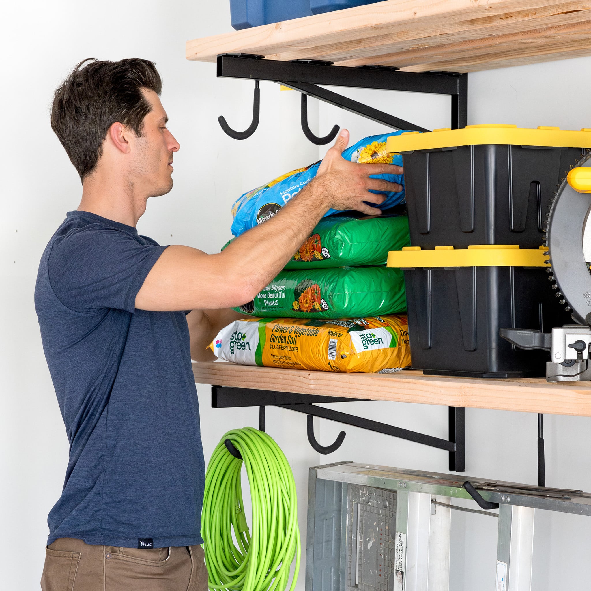 diy garage wall shelves brackets