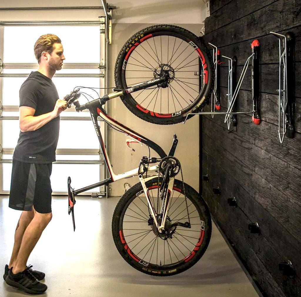Mountain Bike Wall Rack | Swivel Vertical Storage Mount | Tires 2.1 - 2.8  Wide