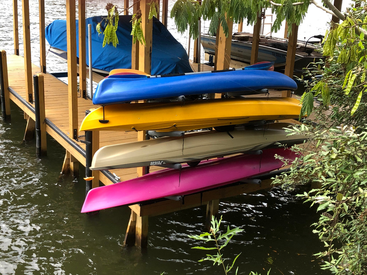 dock mounted kayak rack