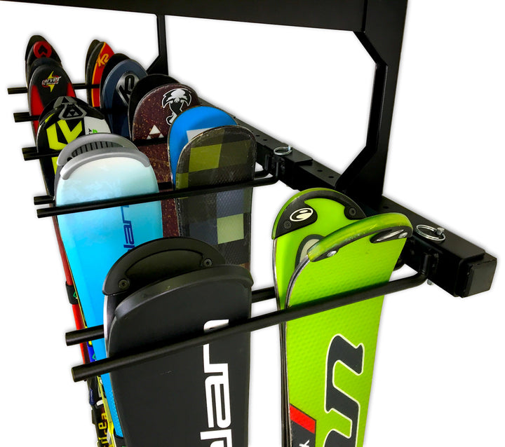 organized ski storage rack