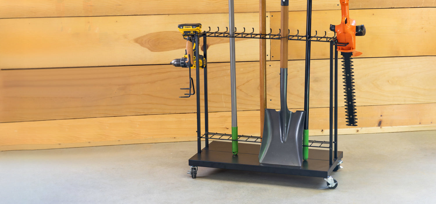 Rolling garden tool cart