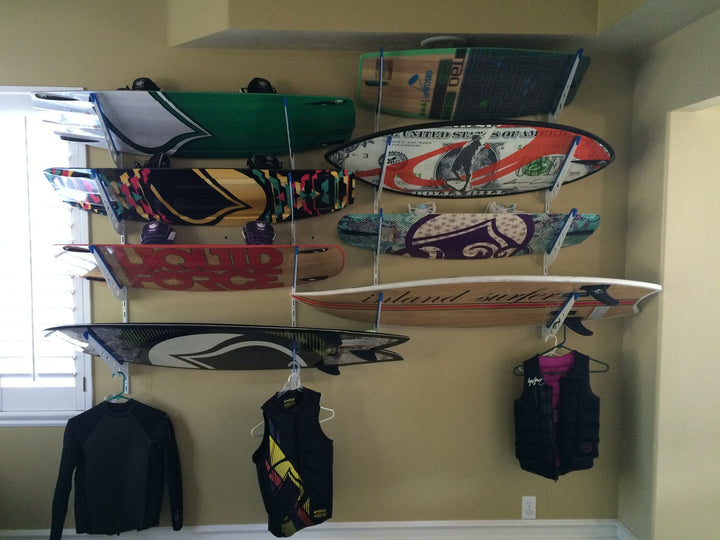 wakeboard and wakesurf storage racks