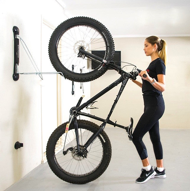Fat Tire Bike Wall Rack | Swivel Vertical Storage Mount | Tires up to 5  Wide