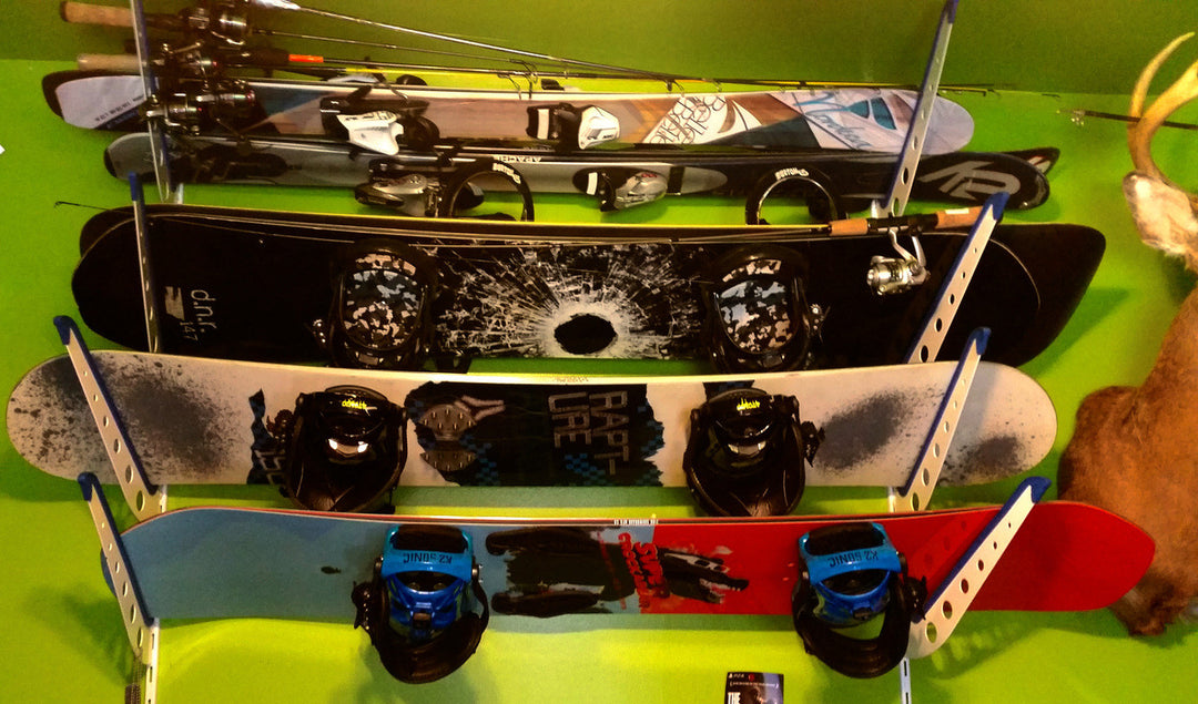 horizontal snowboard and ski rack