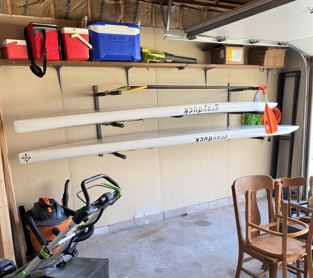 SUP rack in use in the garage! 
