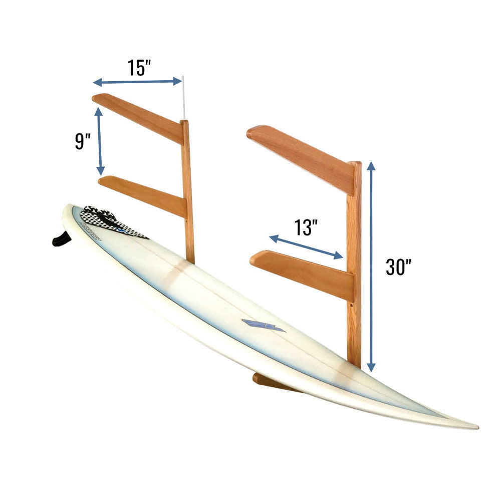 wooden surfboard rack