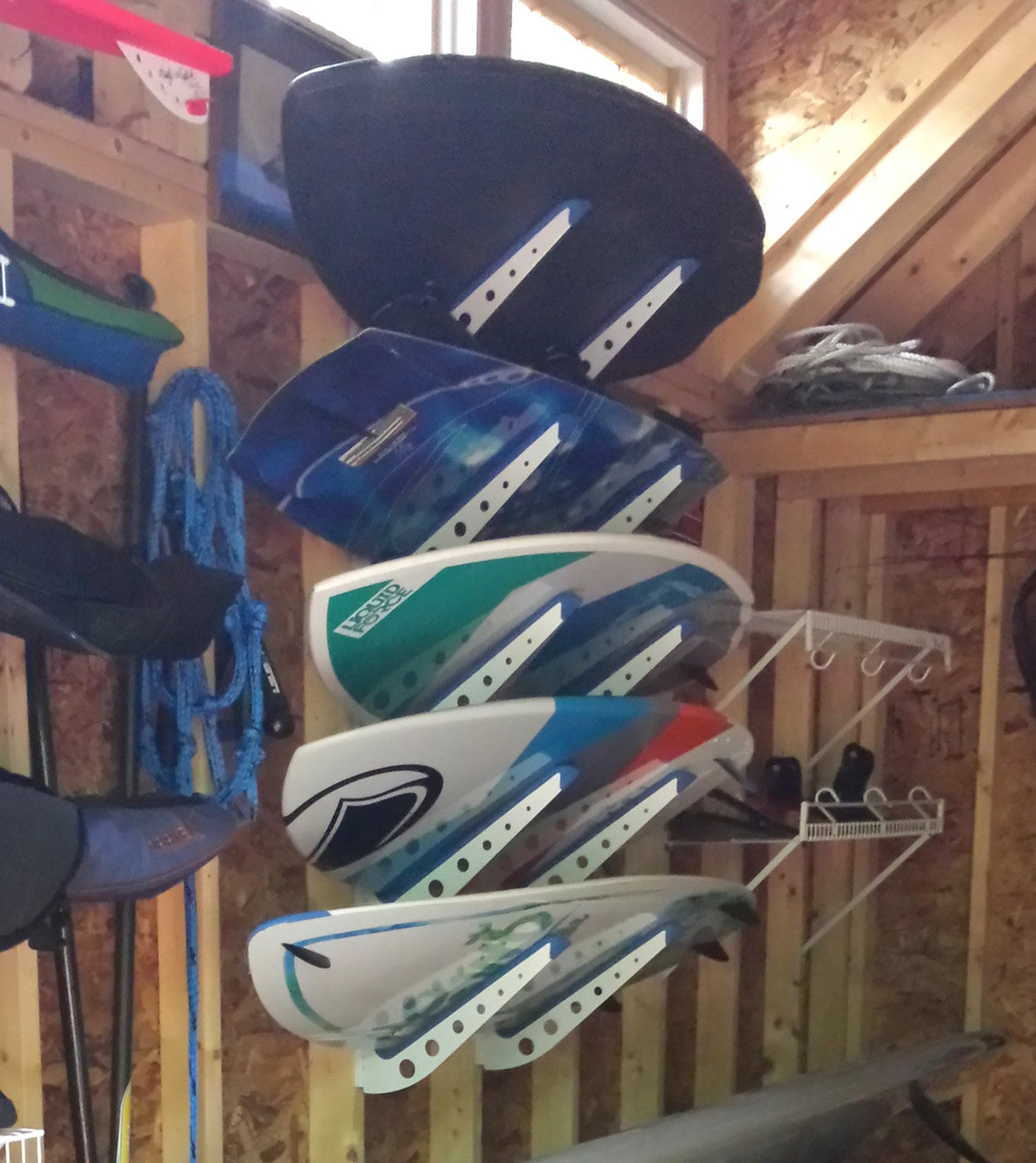 home wall storage rack for wakesurf