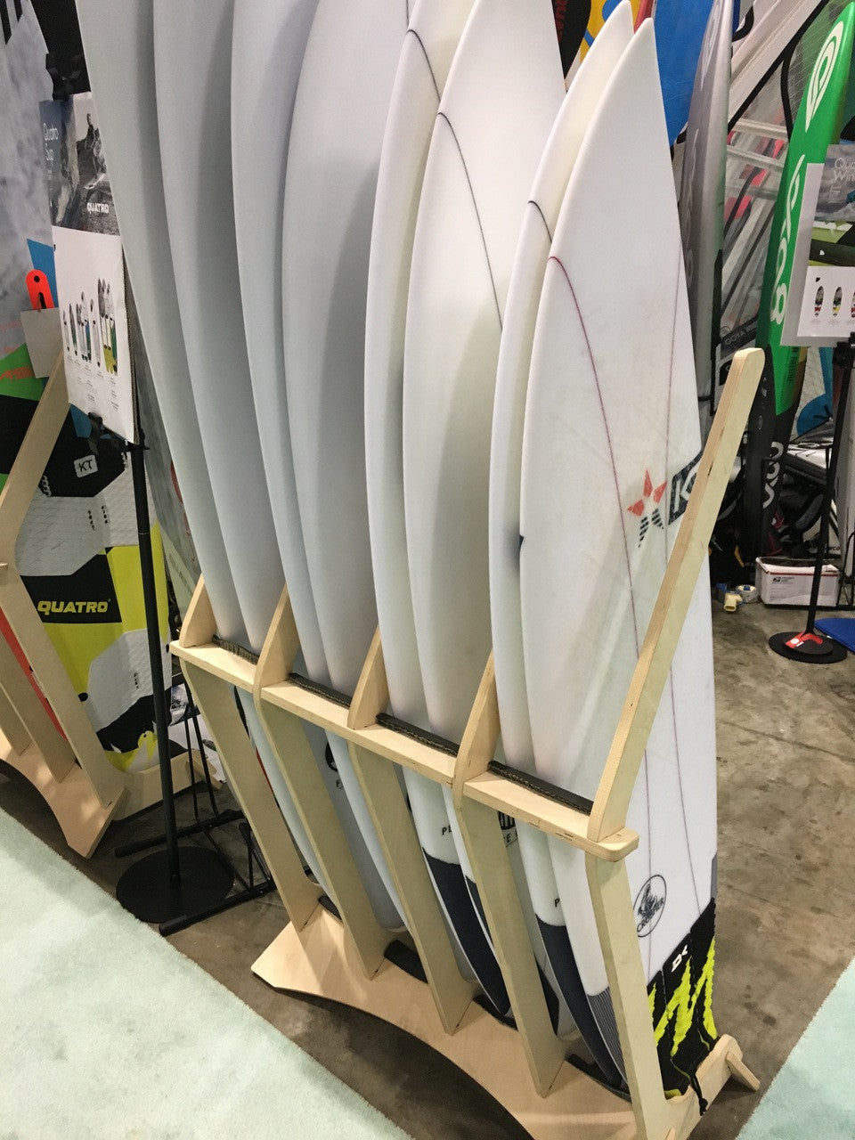 wood surfboard stand