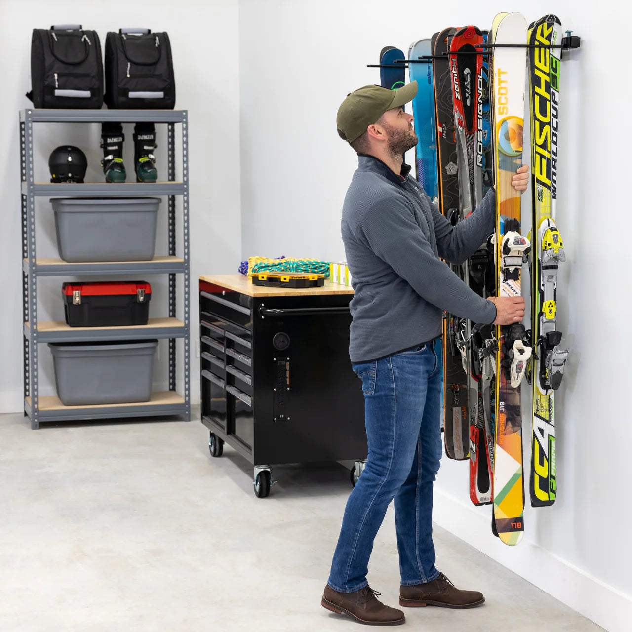 OUTLET | G-Ski | Adjustable Wall Storage System | Holds 10 Pairs of Skis