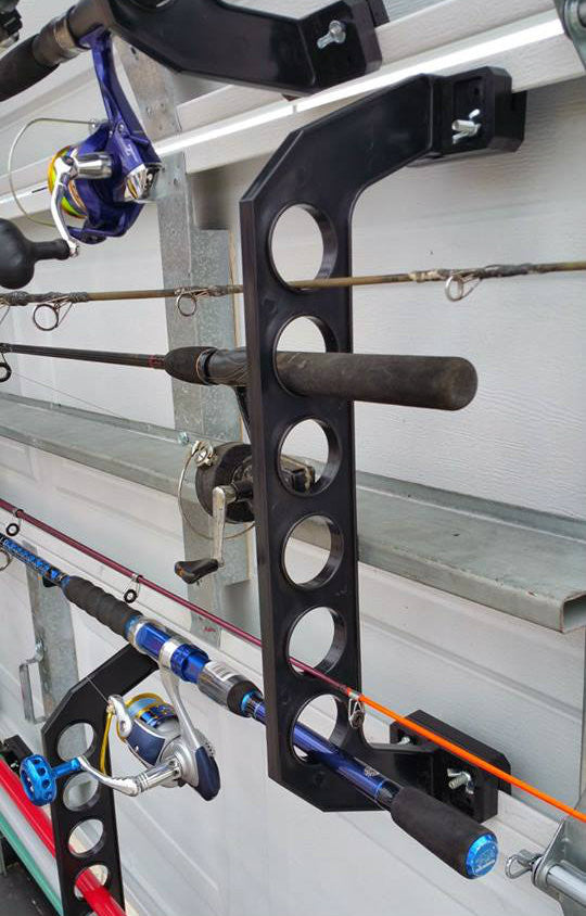 garage door storage for fishing rods