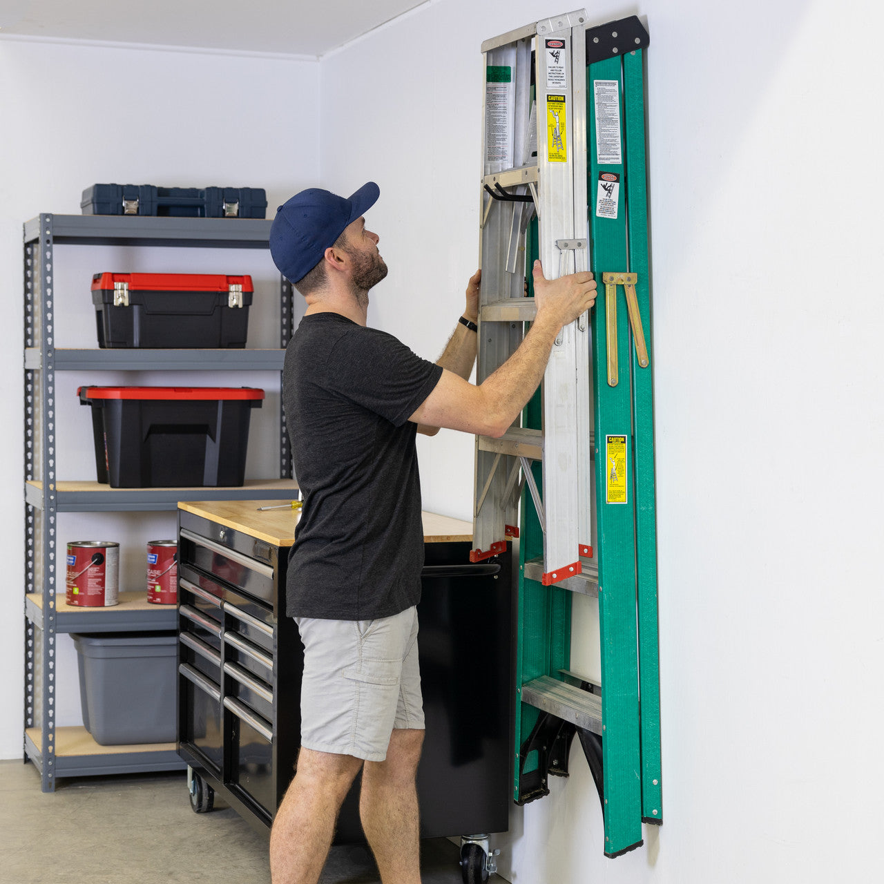 how to hang ladder on wall