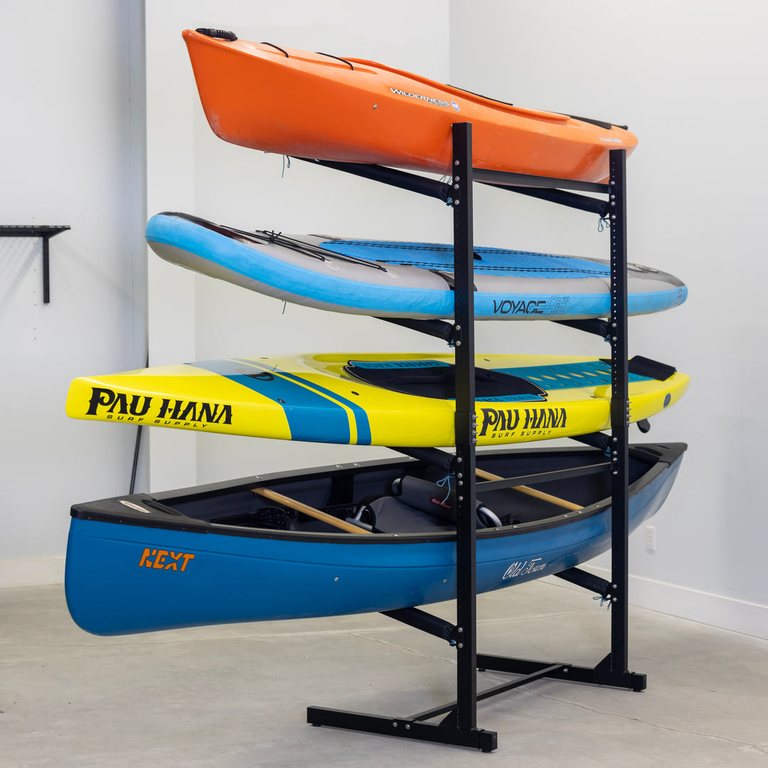Teal Triangle Freestanding G-Watersport Kayak and Sup Outdoor Storage Rack