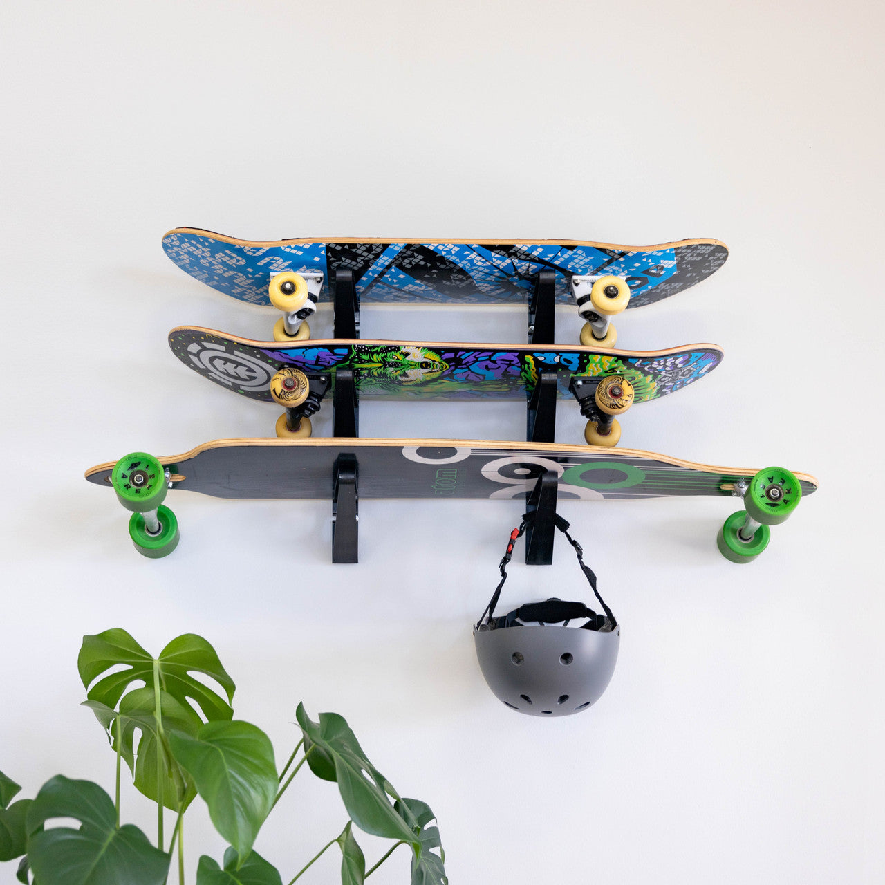 skateboard wall organizer rack display