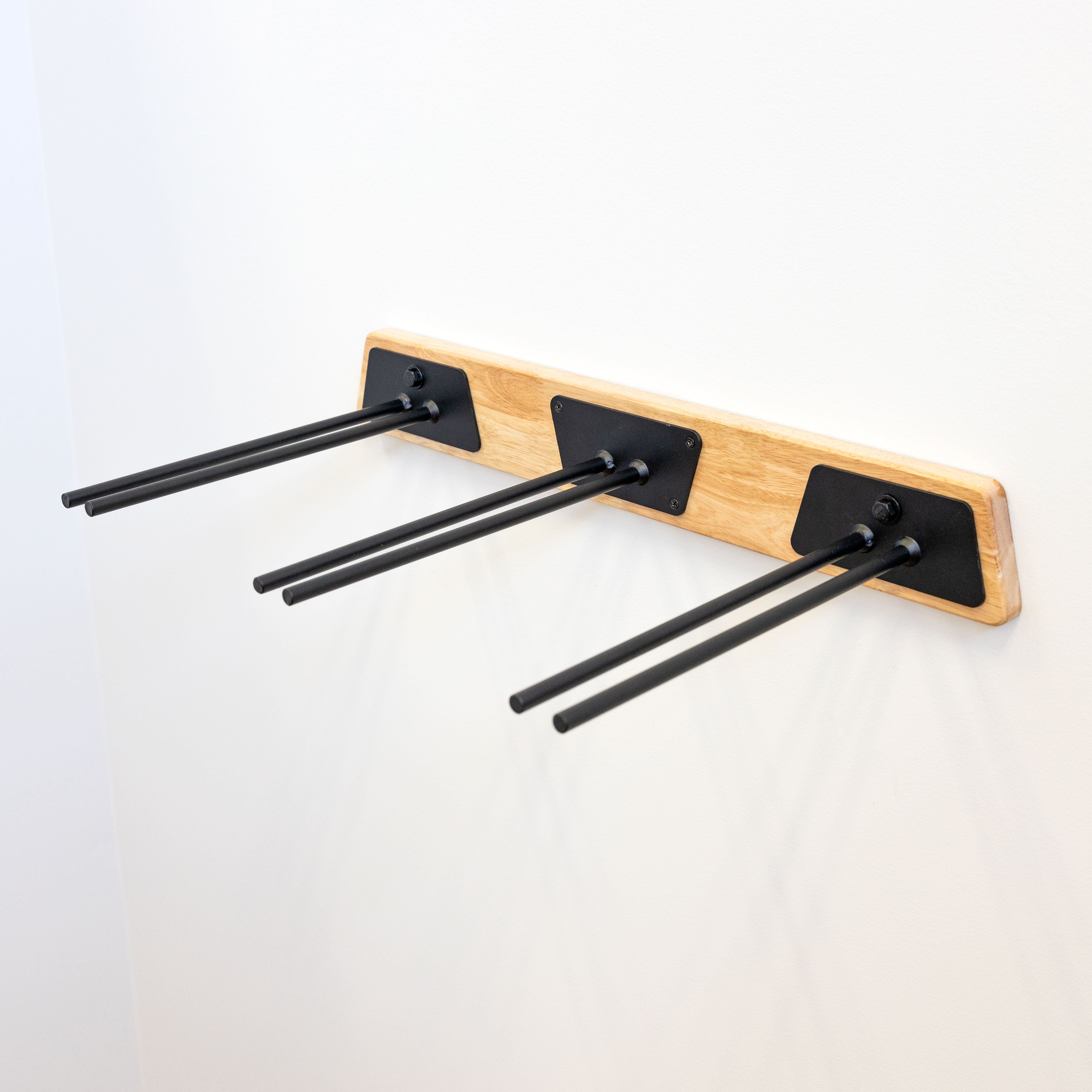 wood and steel ski storage rack