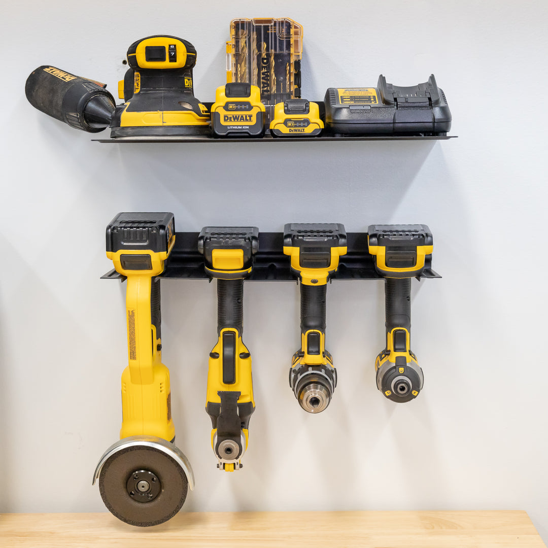 Drill Storage Rack + Shelf  | Garage Wall Mount Tool Organizer