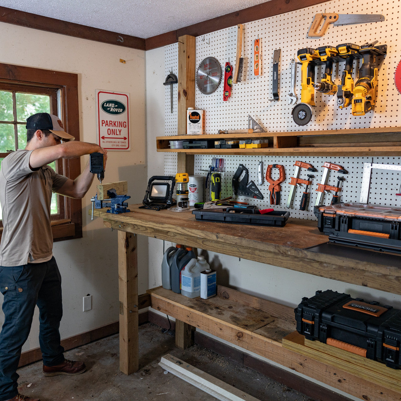 Tool shelves shop for garage