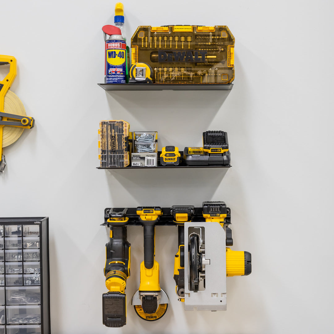 Drill Storage Rack + Shelf  Garage Wall Mount Tool Organizer –  StoreYourBoard