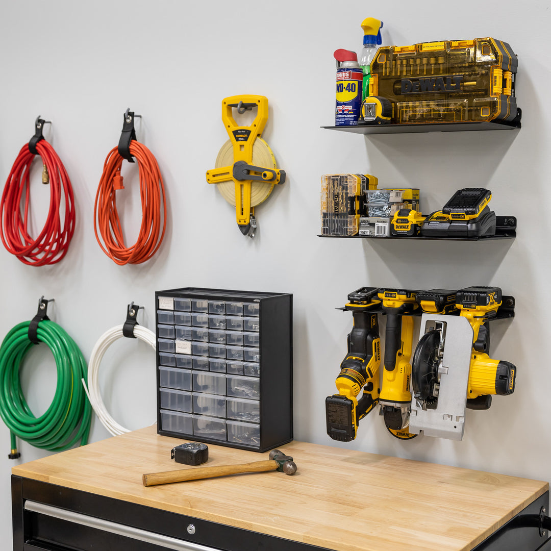 Power Tool Organizer + 2 Shelves | Garage Wall Storage