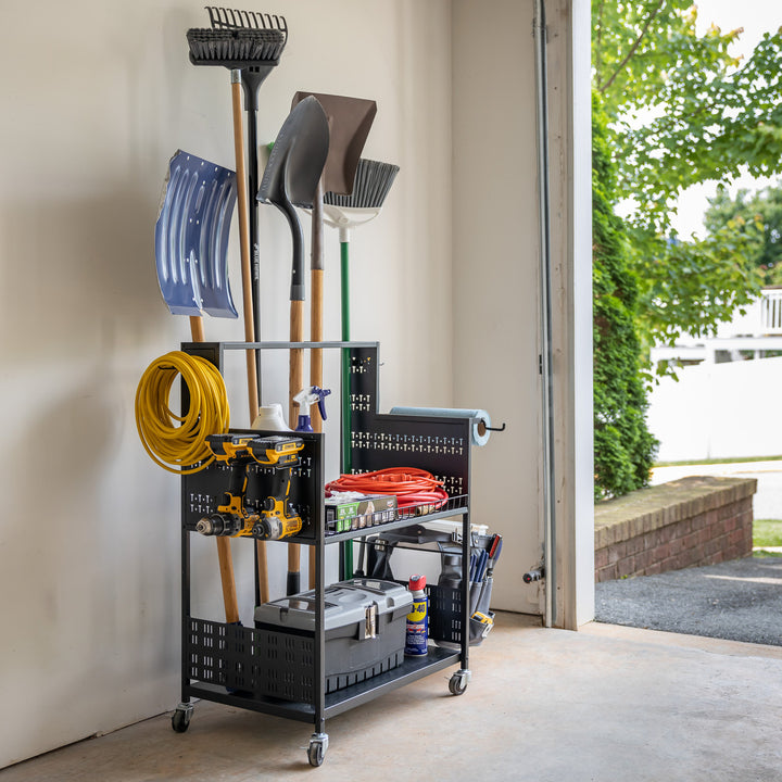 Garden Yard Tool Storage Racks | Hang shovels, rakes, brooms, hoses ...