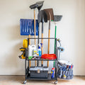 Cleaning Supplies Organizer, 3-Tier Cart, Pegboard & Bucket Rack ...