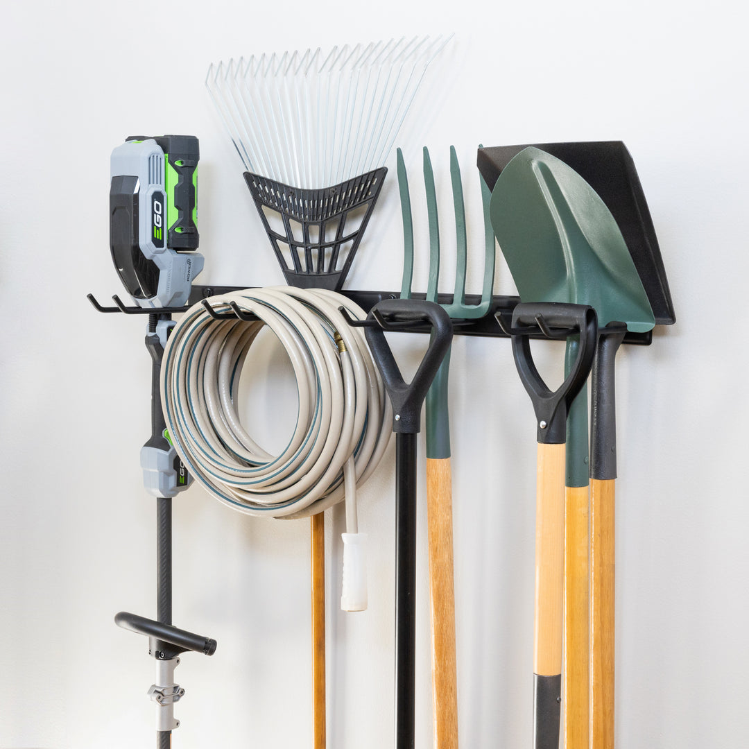 Garden Tool Organizer, Garage Hanging Storage, Black Steel – StoreYourBoard