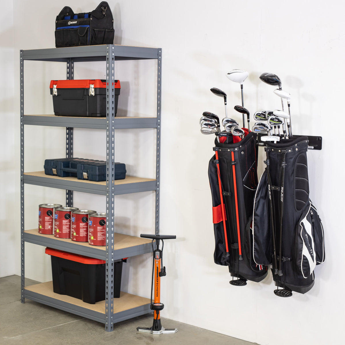 BLAT Golf 2 Bag Wall Rack | Garage & Home Organizer | Heavy-Duty ...