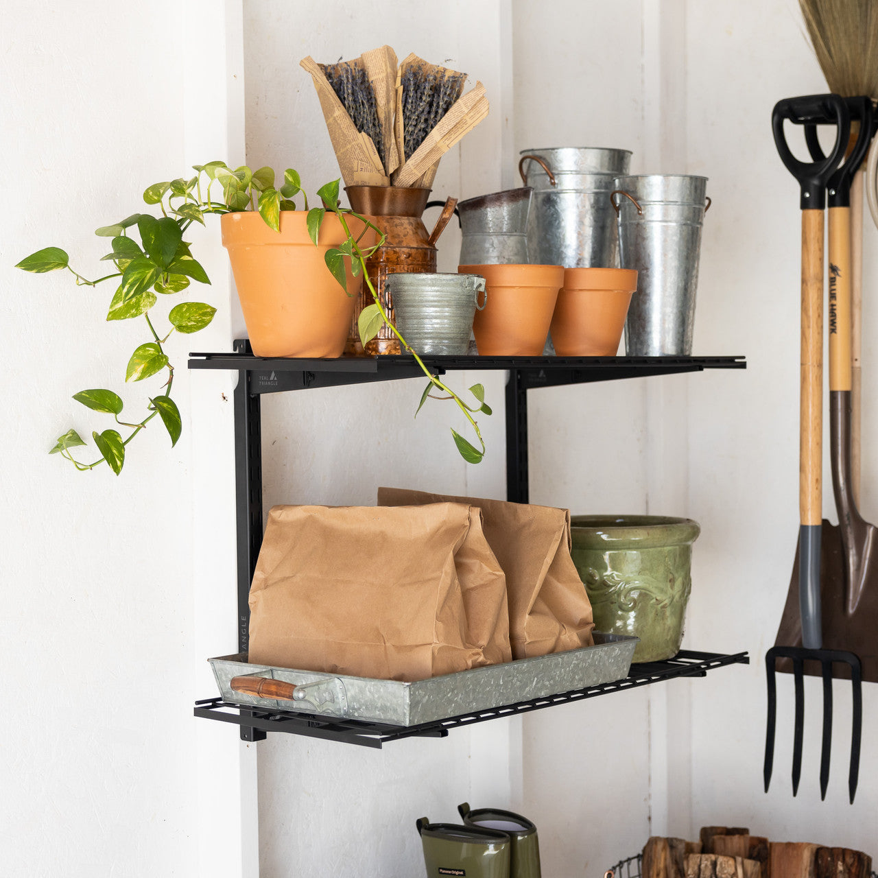 garage wall shelves