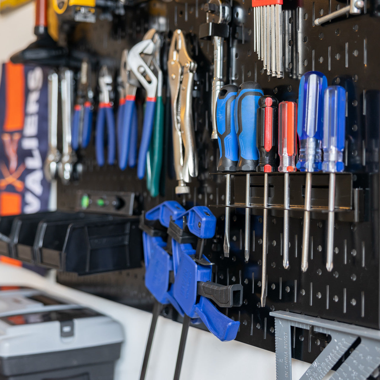 Garage wall store tool organizer