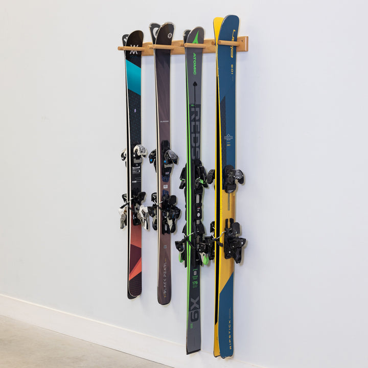 timber ski storage wall rack