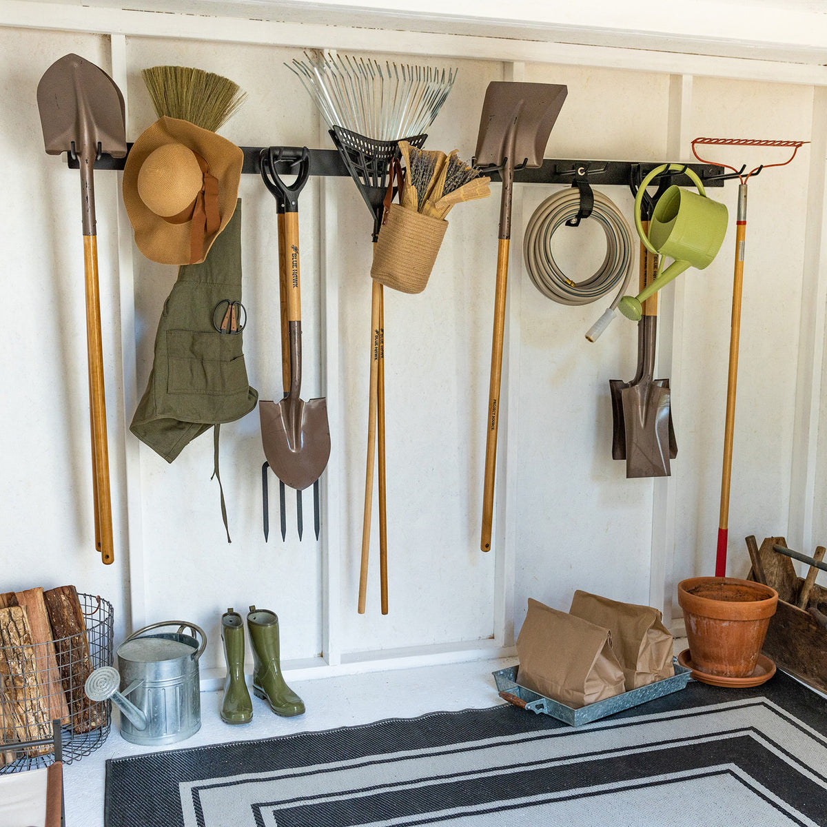 Garage Wall Organizer, Yard Tool Rack, Shovel, Rake Storage, Shed ...