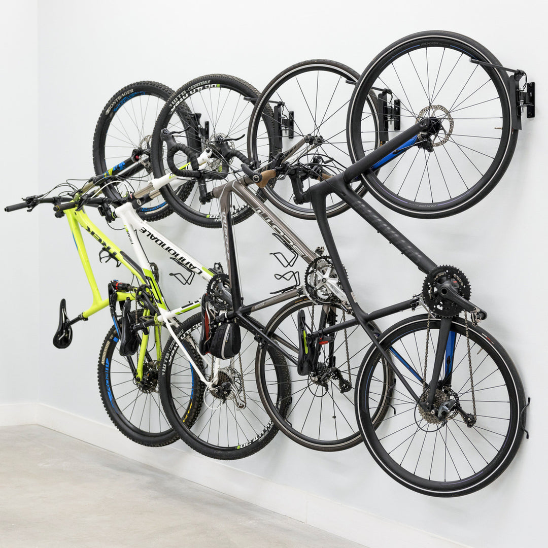 Swivel Mount Bike Storage Rack | 4 Bicycle | Garage Wall Hook