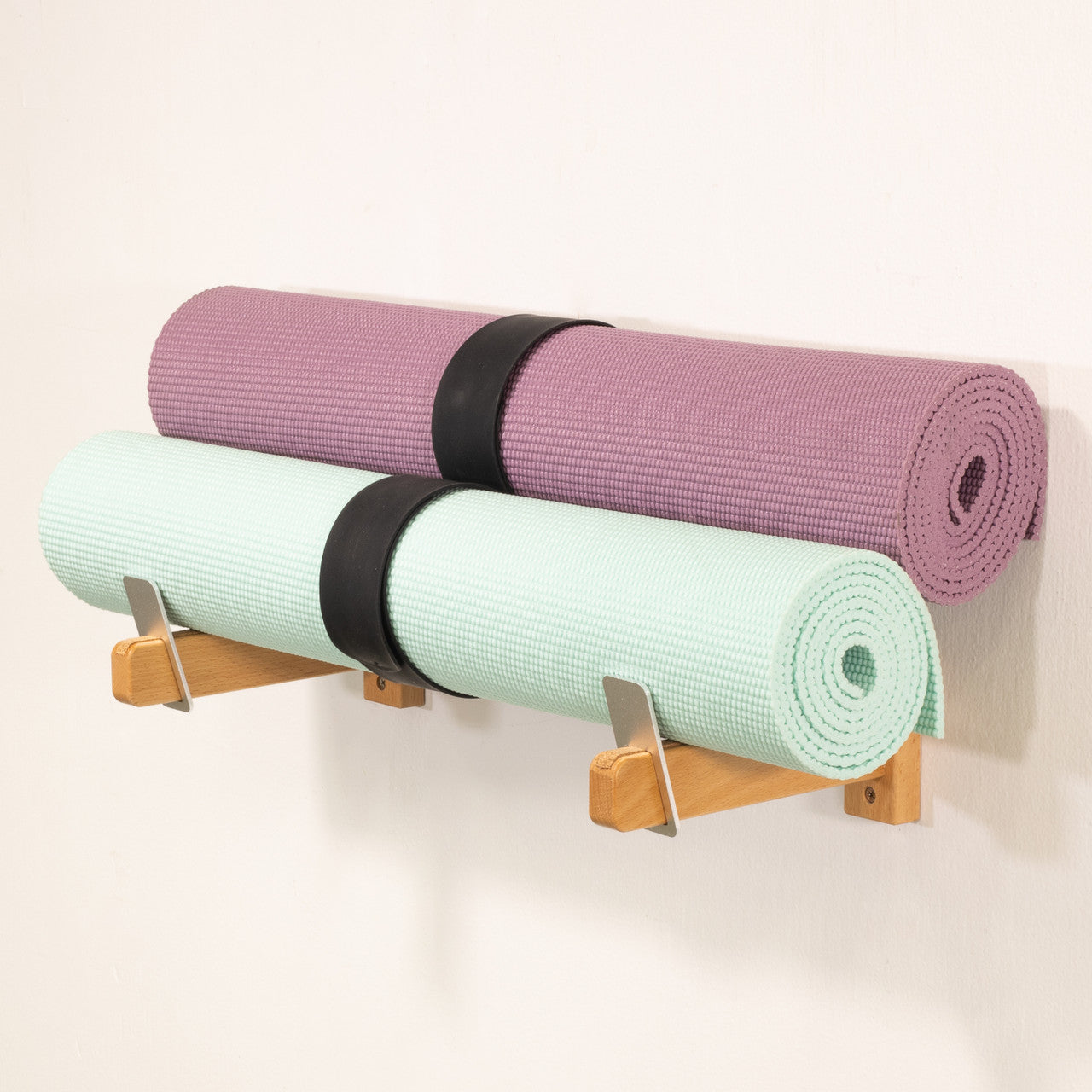 Yoga Mat Storage Rack | Naked Timber Rack | Wall Mount Fitness ...