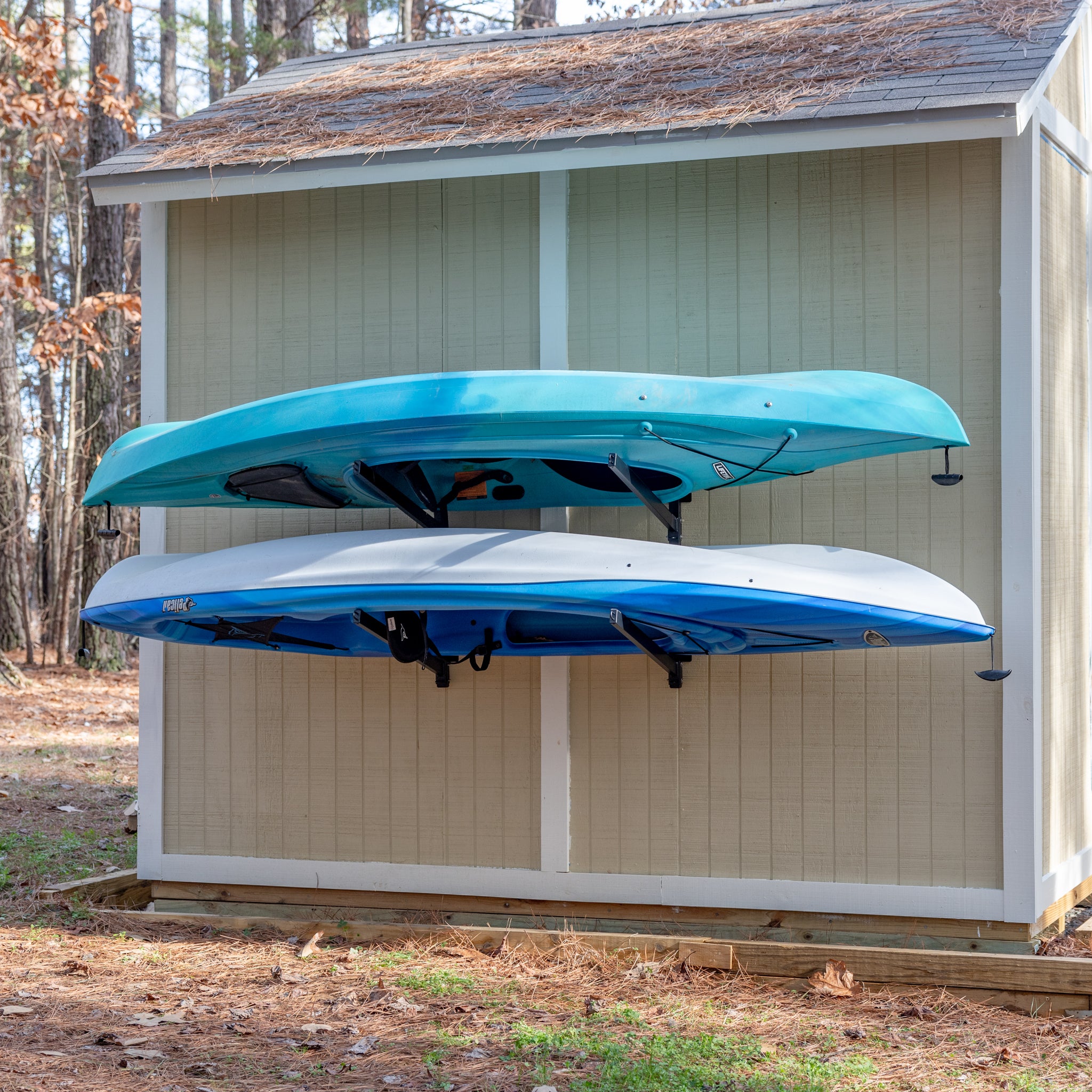 2 level outdoor organization for kayaks