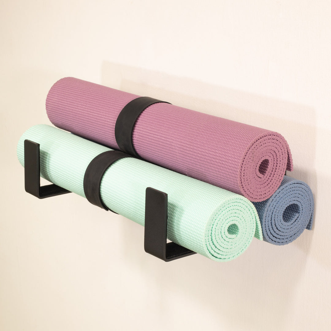 Yoga Storage Mat Shelf Wall Mount Rack with Chalkboard and Liquid