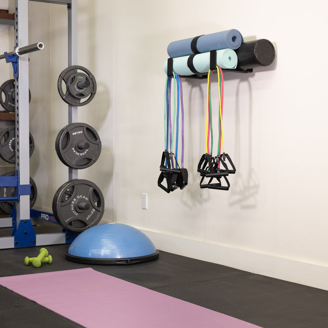  ZXXL Yoga Mat Holder Wall Mount, Black Metal Yoga Mat Rack,  Home Gym Wall Storage Organizer for Exercise Mats & Pilates Mats, Holds 20  Mats : Sports & Outdoors