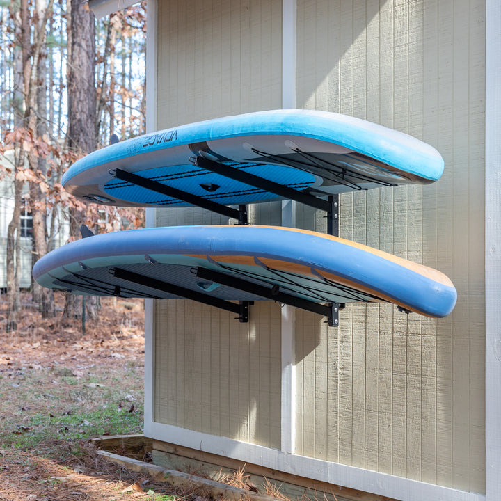 Outdoor Kayak Storage Rack | 2 Level Adjustable Wall Mount