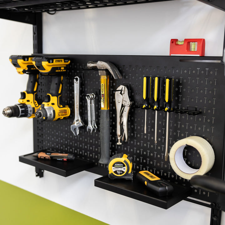 tool rack with pegboard