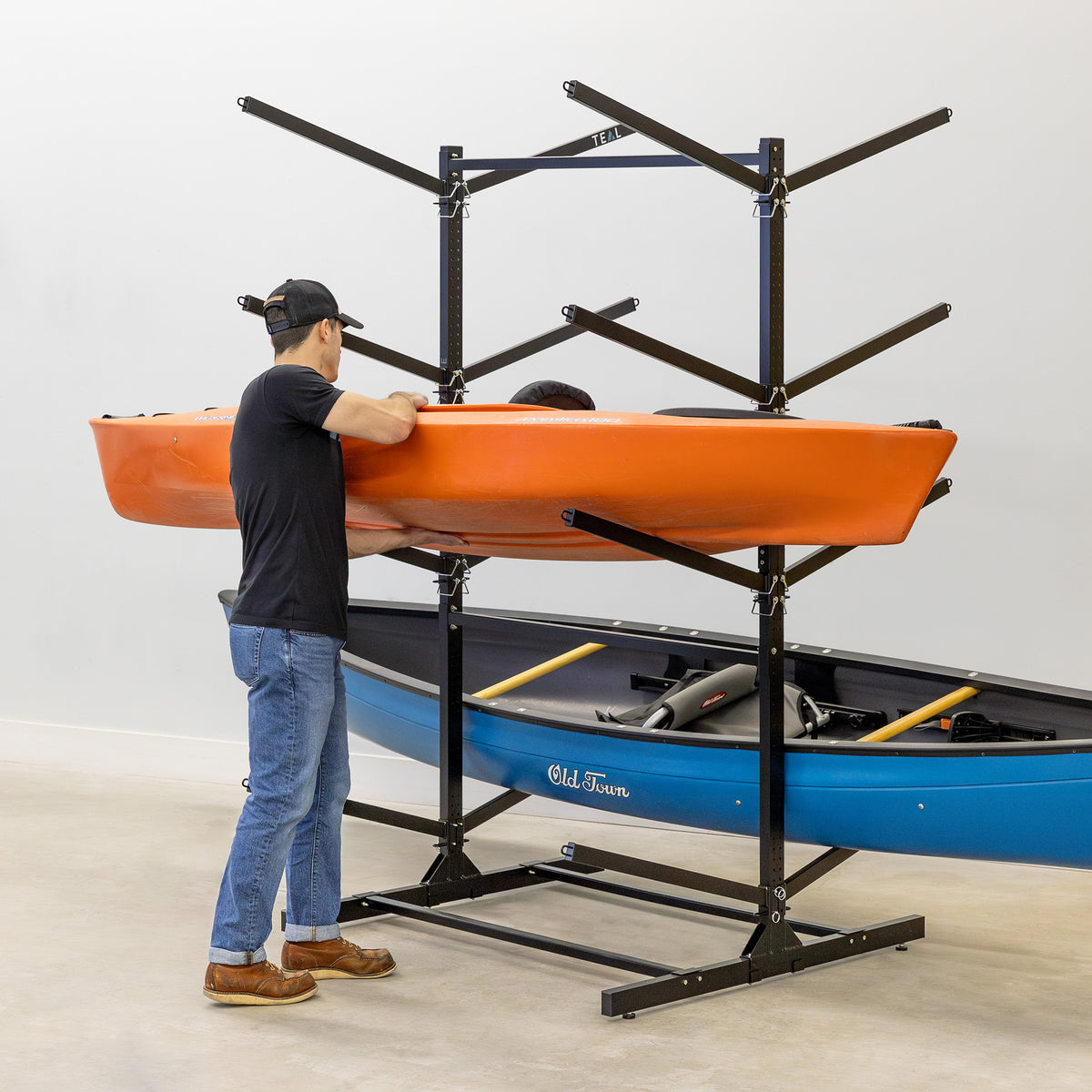 Kayak Storage Rack, Outdoor & Garage for 8 Kayak, Paddleboard or Canoe ...