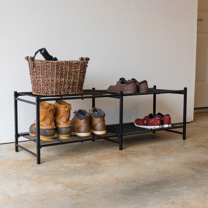 canvas and wire rack for shoes and boots