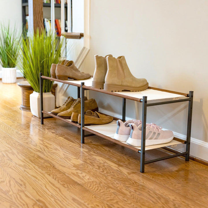 canvas shoe holder for entryway