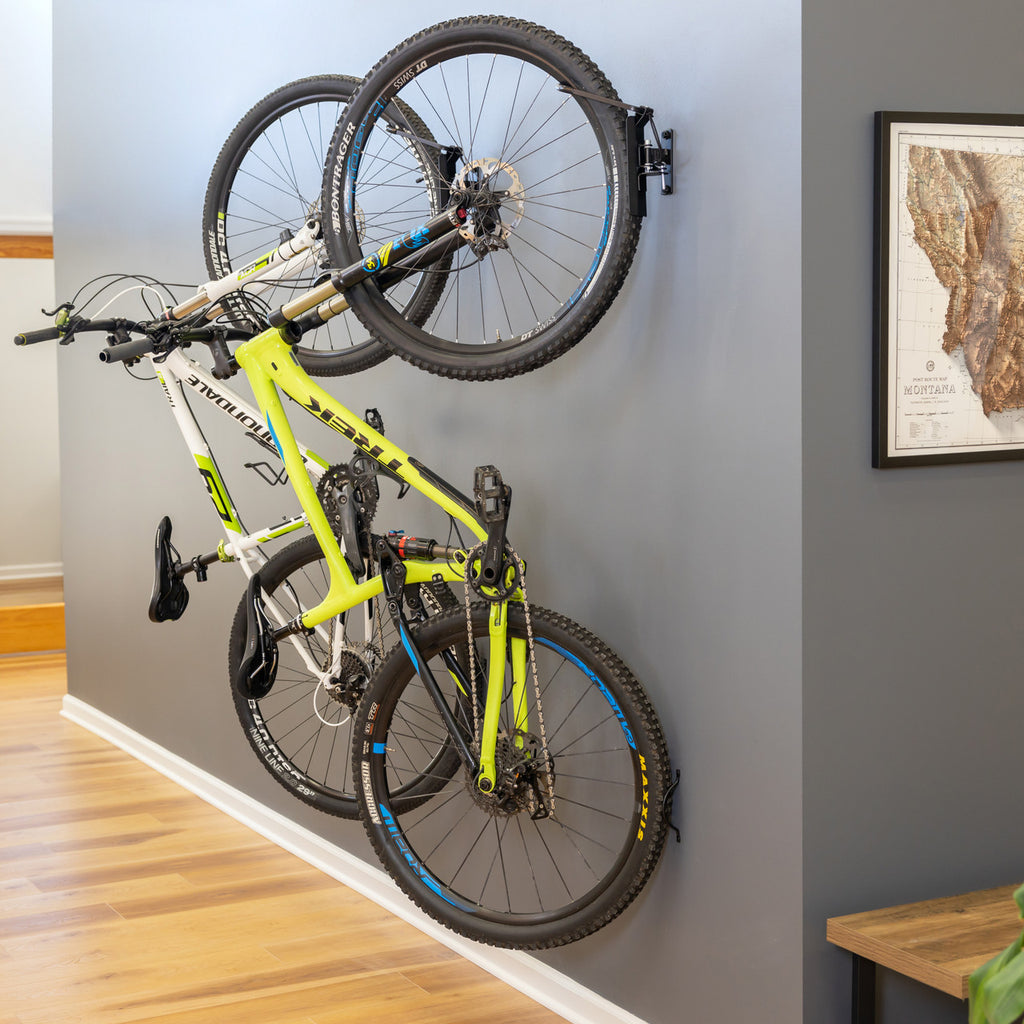 Swivel Mount Bike Storage Rack | 2 Bike Garage Wall Hooks