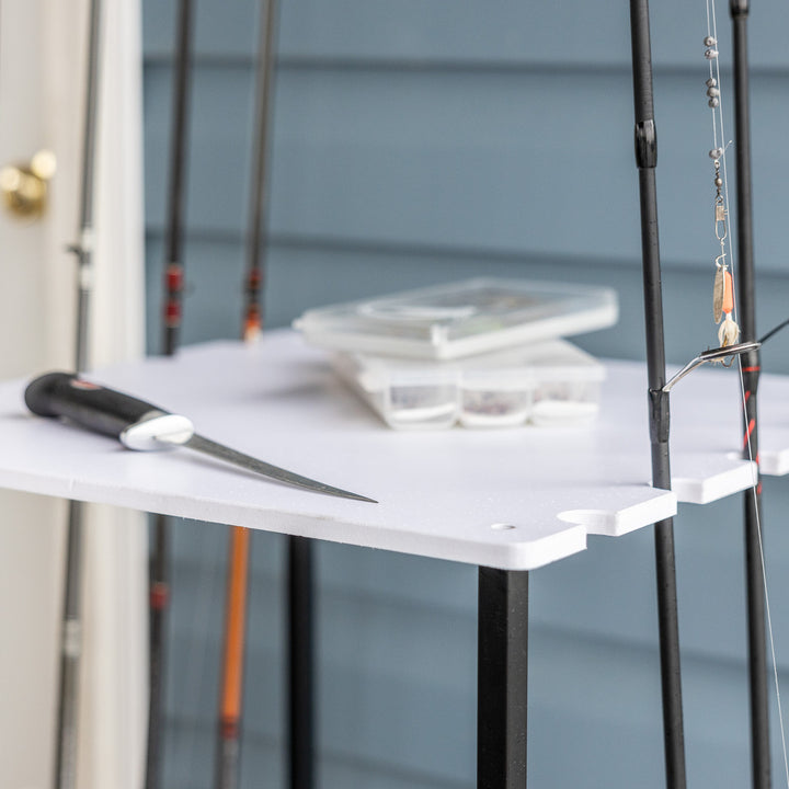 fishing rack with table