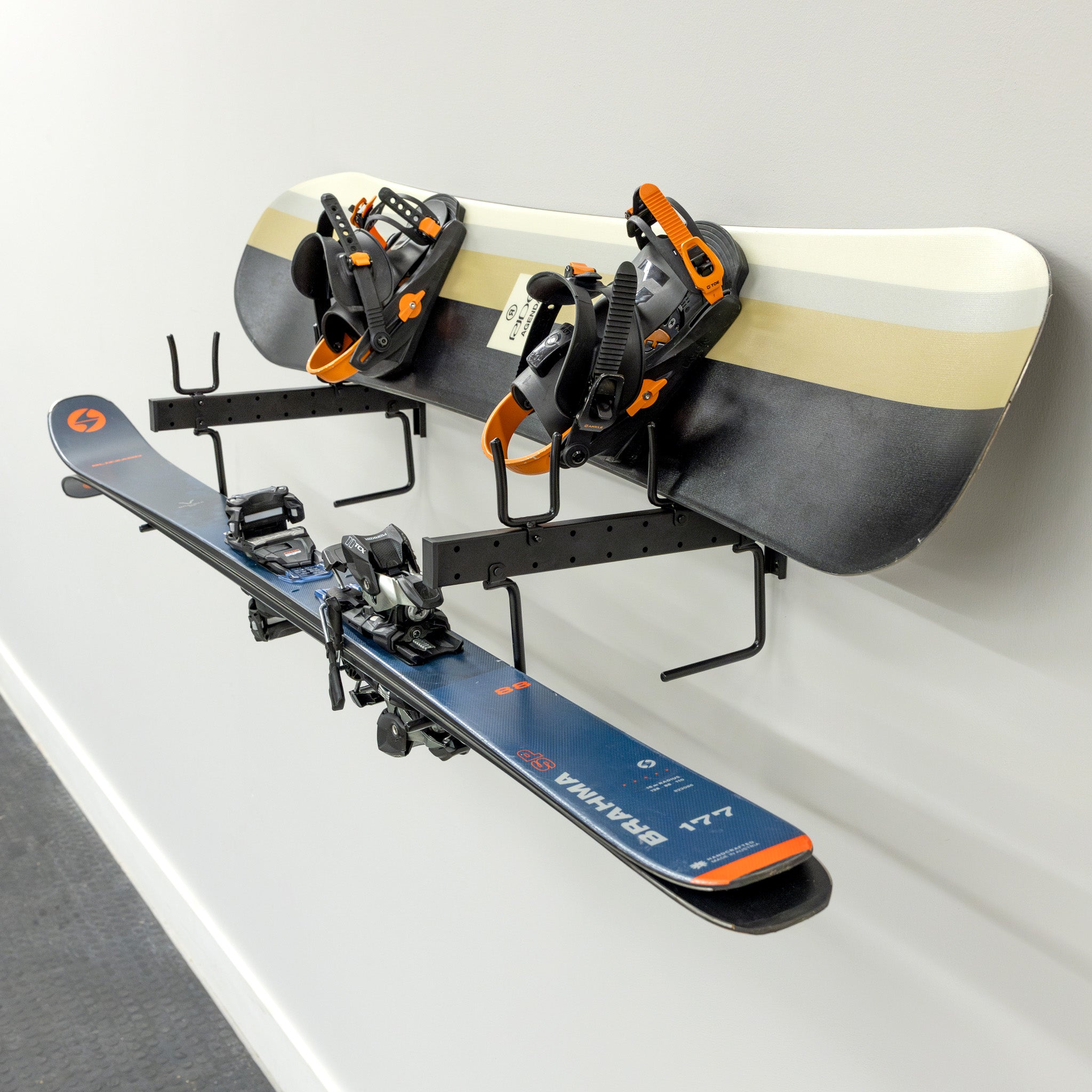 Cascade Snowboard & Ski Organizer, Horizontal Wall Mount, Garage