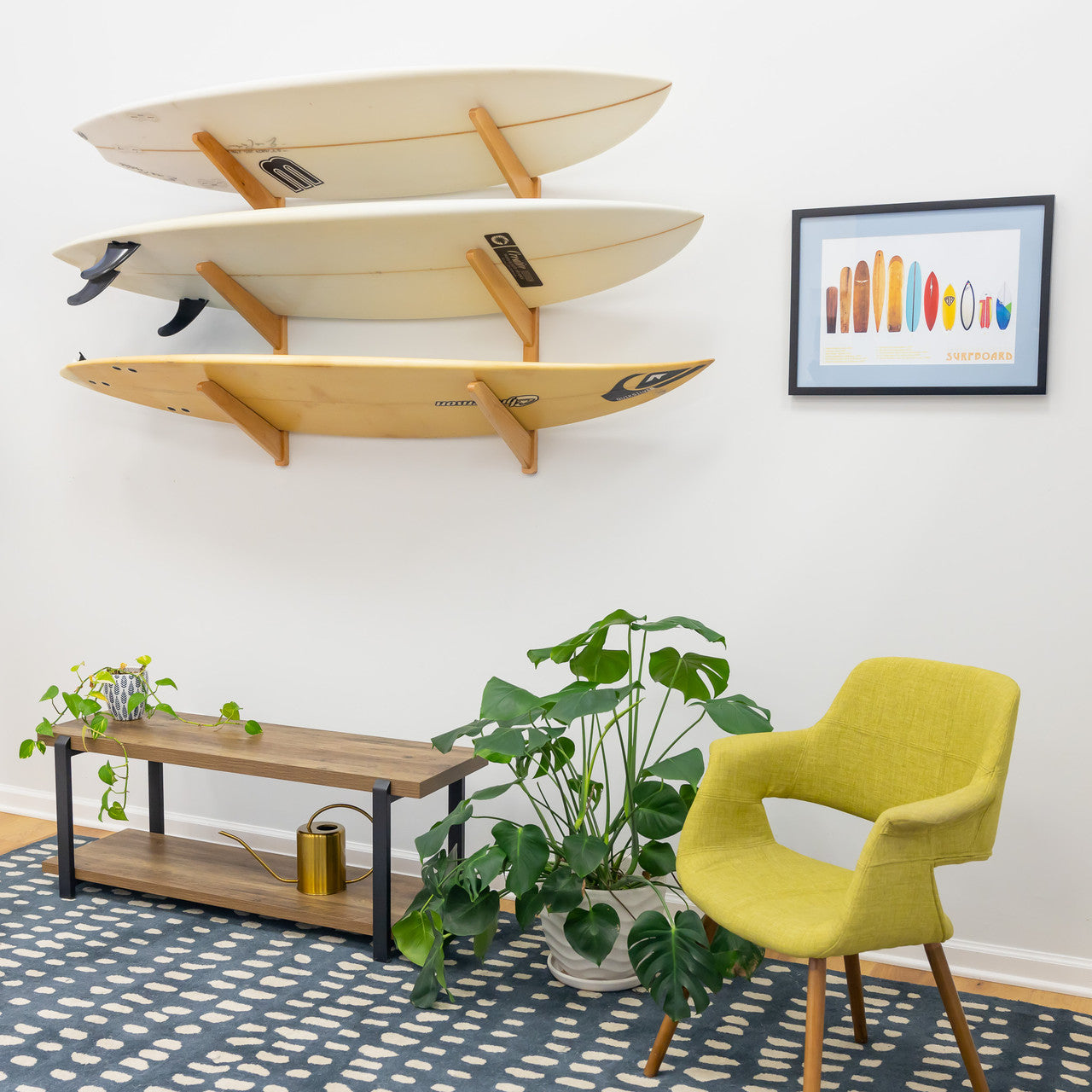 Indoor shop surfboard storage